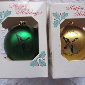 Goose Creek Christmas Ornaments Silver Gold  South Carolina